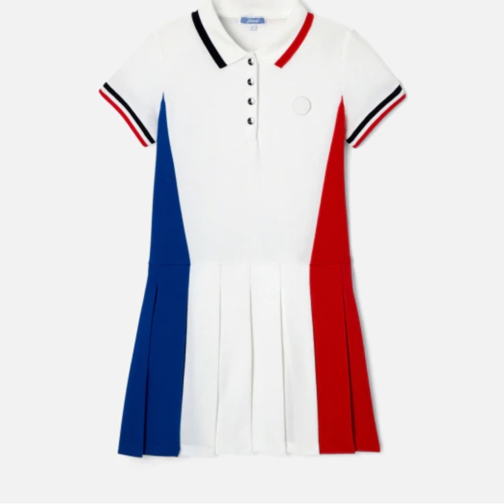 Jacadi White Polo with Red and Blue Accents